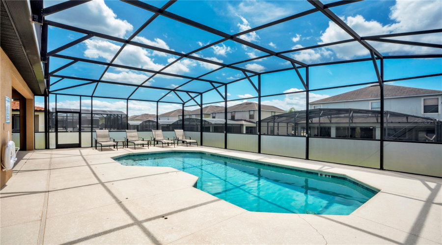 Screen enclosed private pool perfect for Florida living and short term rental use.