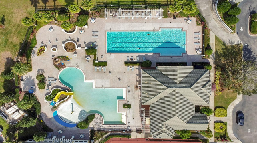 Resort style pool with water features and family friendly design.