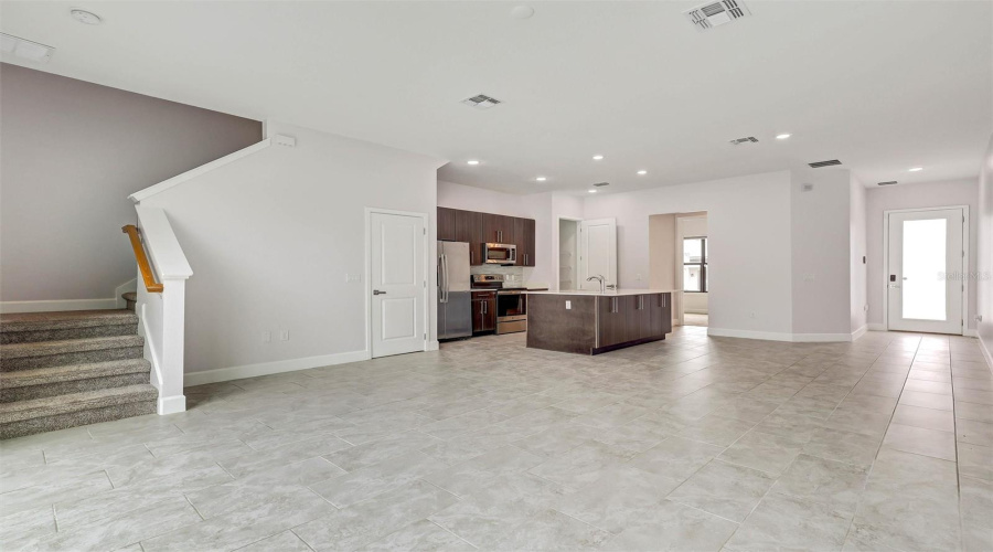 Living Room with Kitchen View