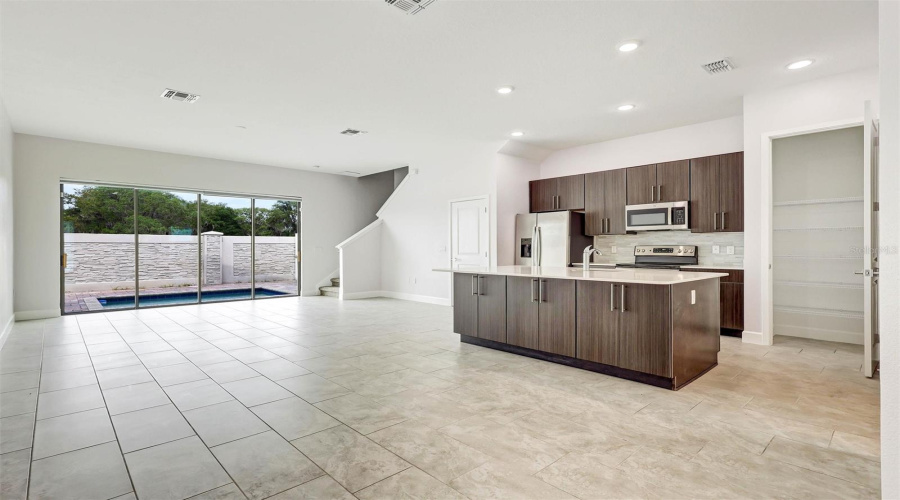 Living Room with Kitchen View
