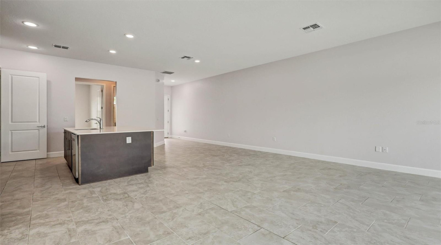Living Room with Kitchen View