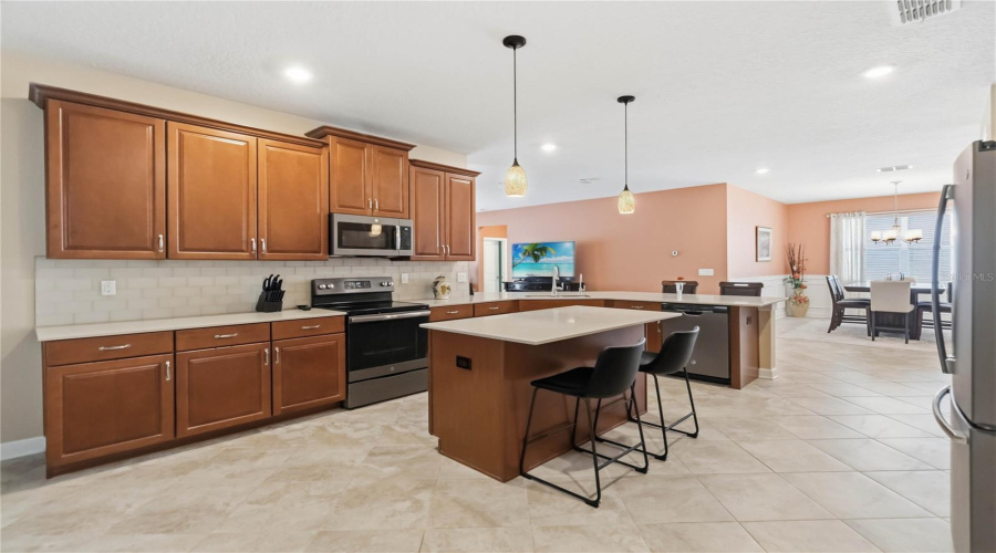 both eat in kitchen and dining areas