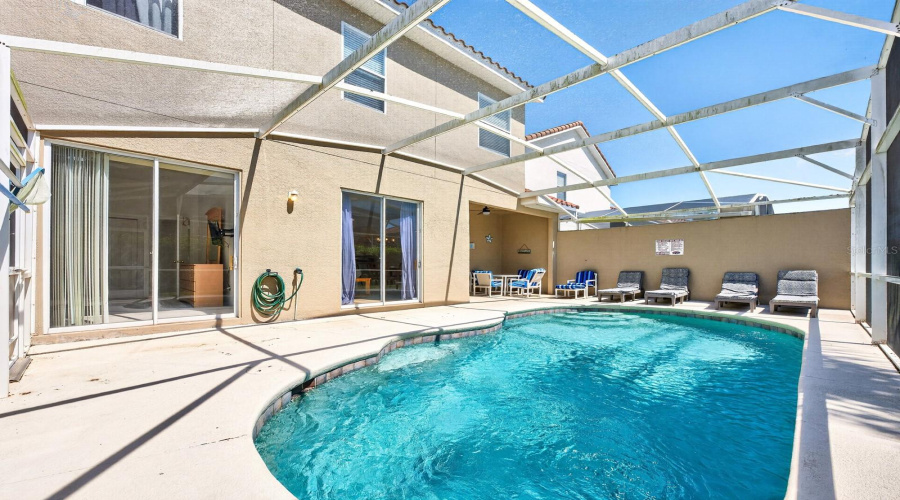Private screened pool.