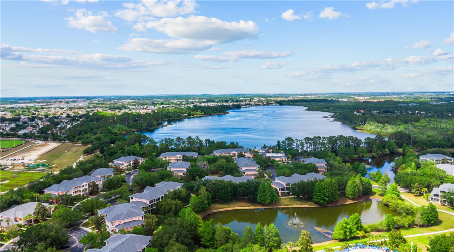 Waterfront resort sits along the shoreline of Lake Davenport
