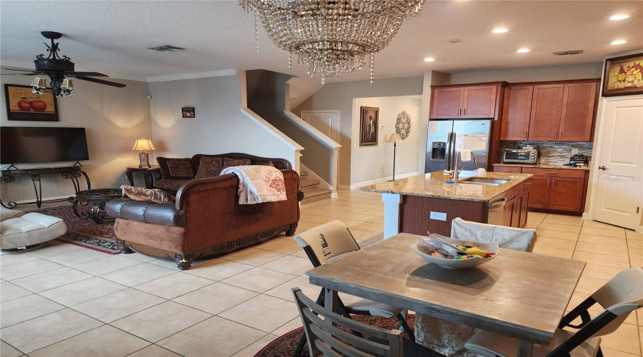Family room -- kitchen combination
