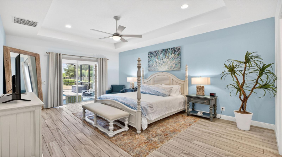 Primary suite has an extended floor plan