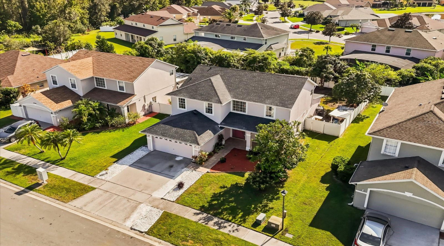 Side aeriel view of house
