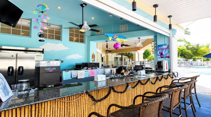 Tiki bar at pool