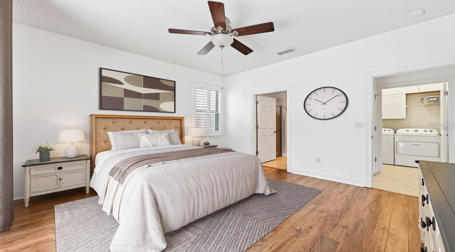 The inviting Primary Suite boasts generous space and a well-appointed En Suite Bath with a walk-in closet. Virtually Staged