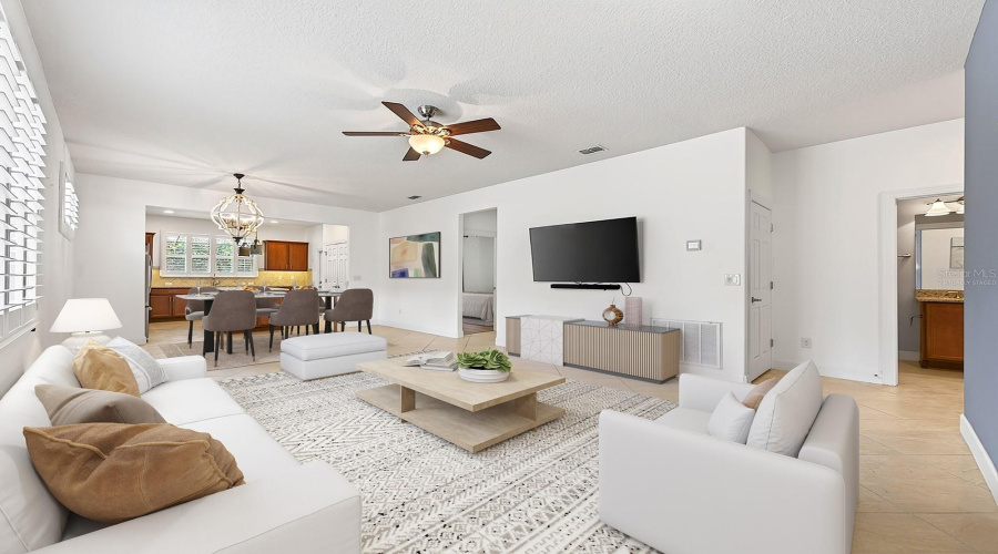 The Living Room and Dining area offer an OPEN, AIRY FEEL, making the home perfect for both entertaining and everyday relaxation. Virtually Staged