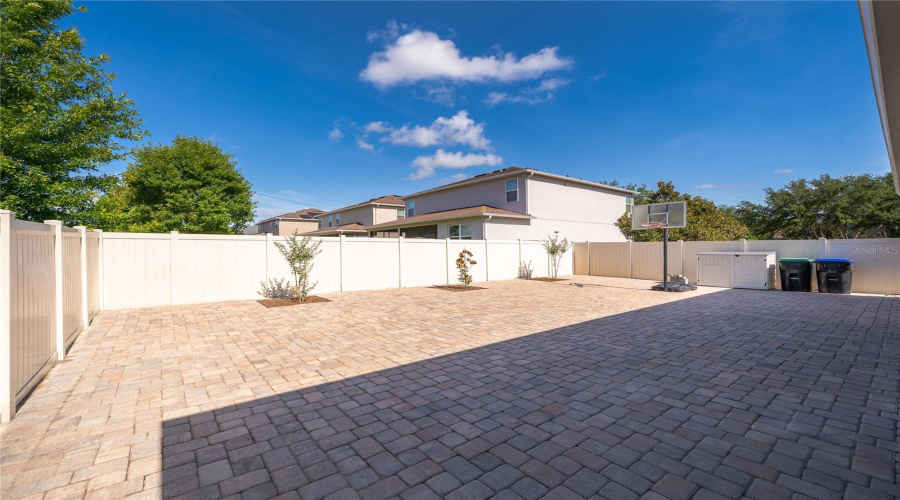 Fully fenced in backyard