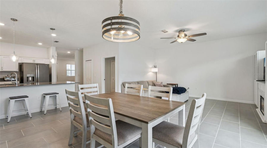 Dining room and kitchen