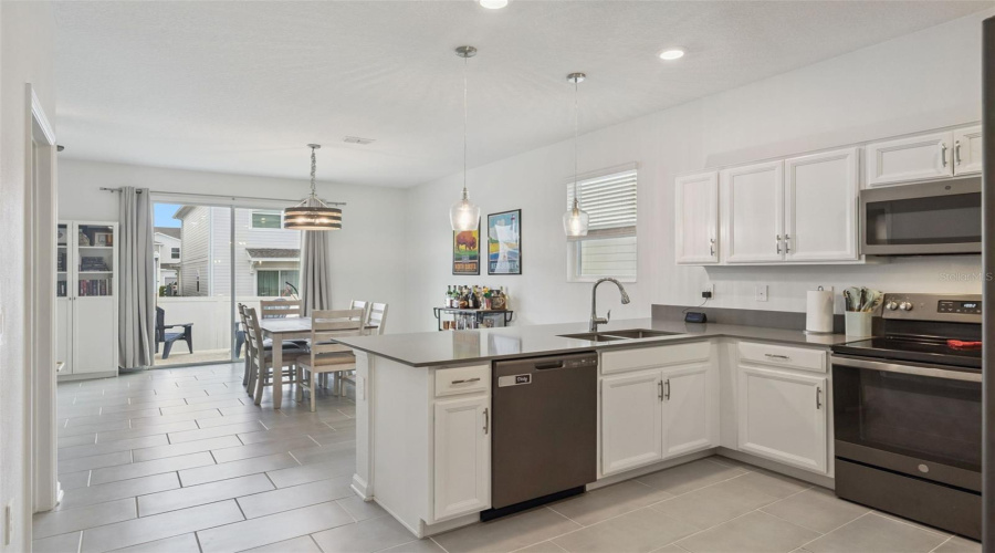 Dining room and kitchen