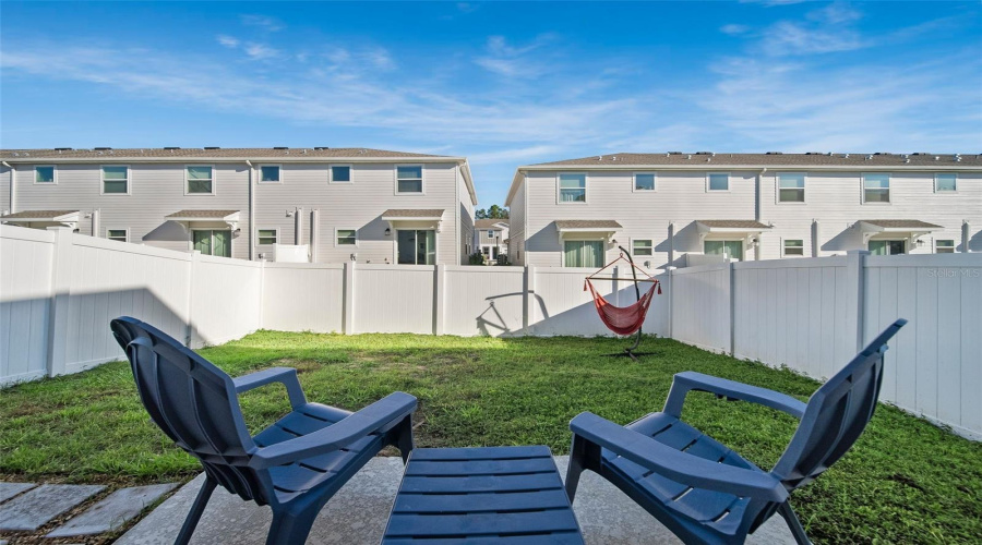 Fenced-in backyard