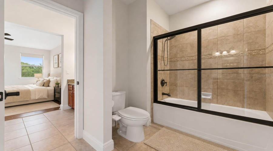Shared shower in the Jack and Jick bathroom