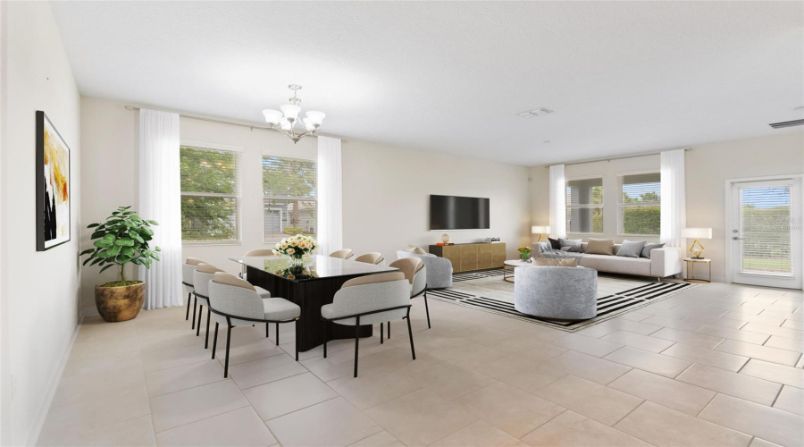 Virtually Staged - Living / Dining / Great Room
