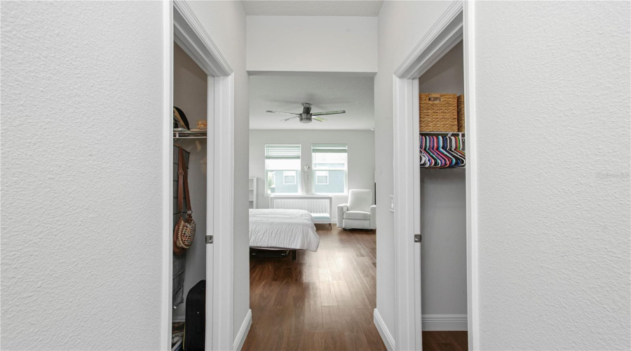 His/hers Closet in Primary Bedroom