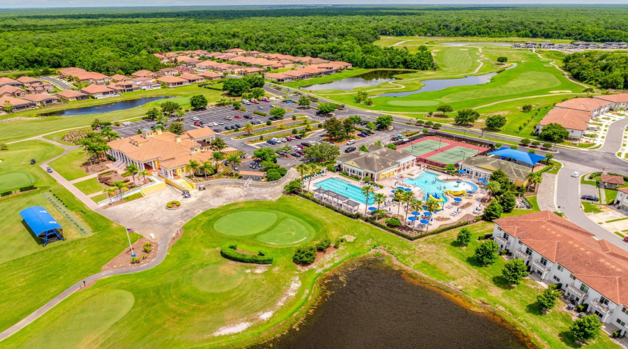 Aerial view of the amenities