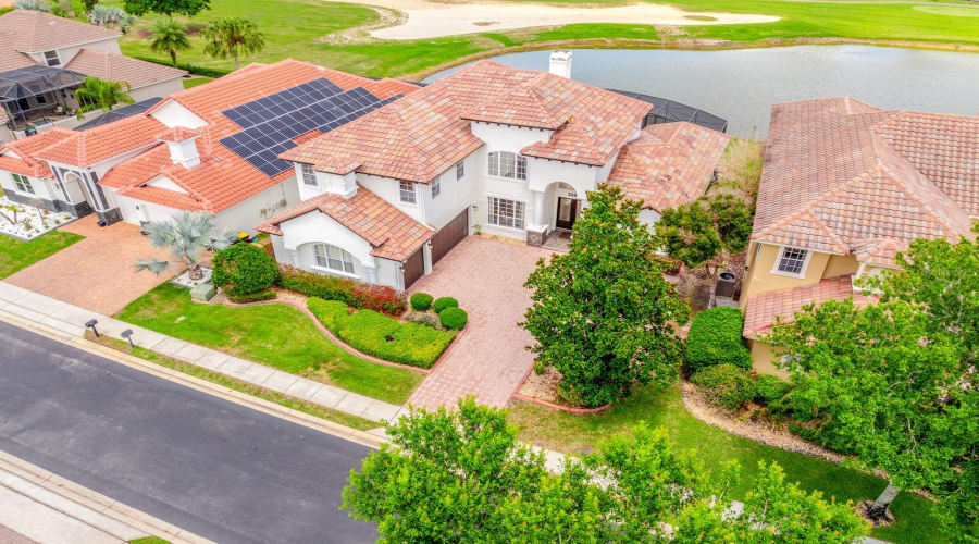 Aerial view of the home