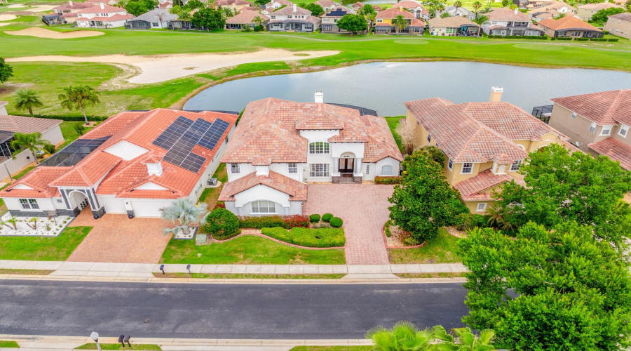 Aerial view of the home