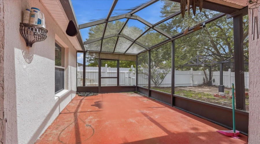 Screened patio off the rear porch