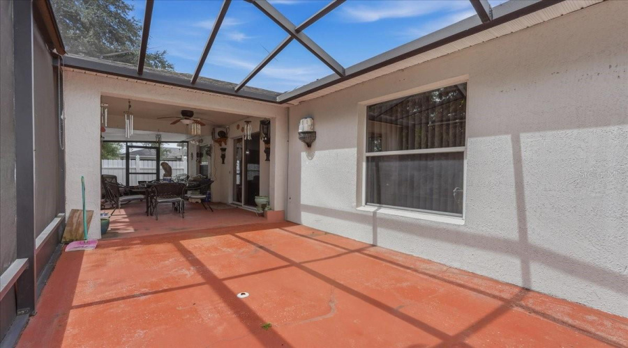 Screened patio off the rear porch