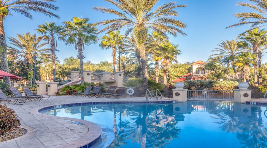Relaxing pool area at Regal Palms