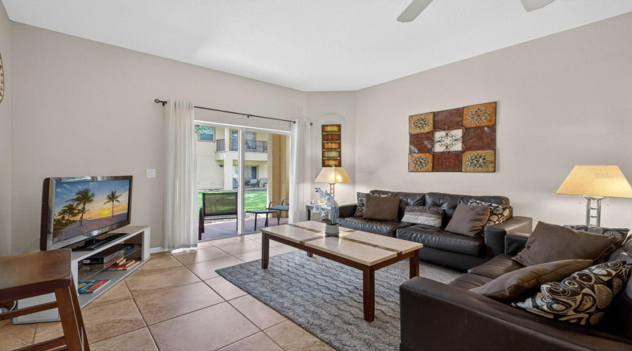 Living Room with tile floor