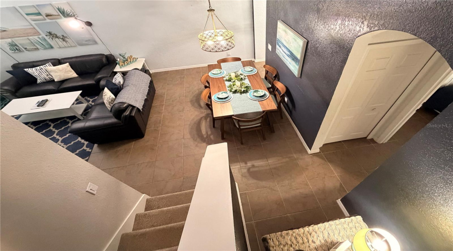 VIEW OF FIRST FLOOR FROM STAIRWAY
