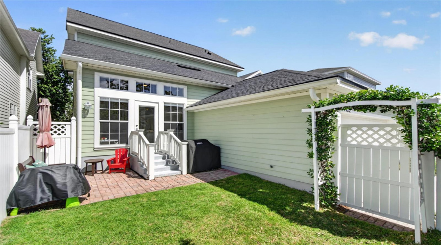 Private Yard with Brick Pavered Patio