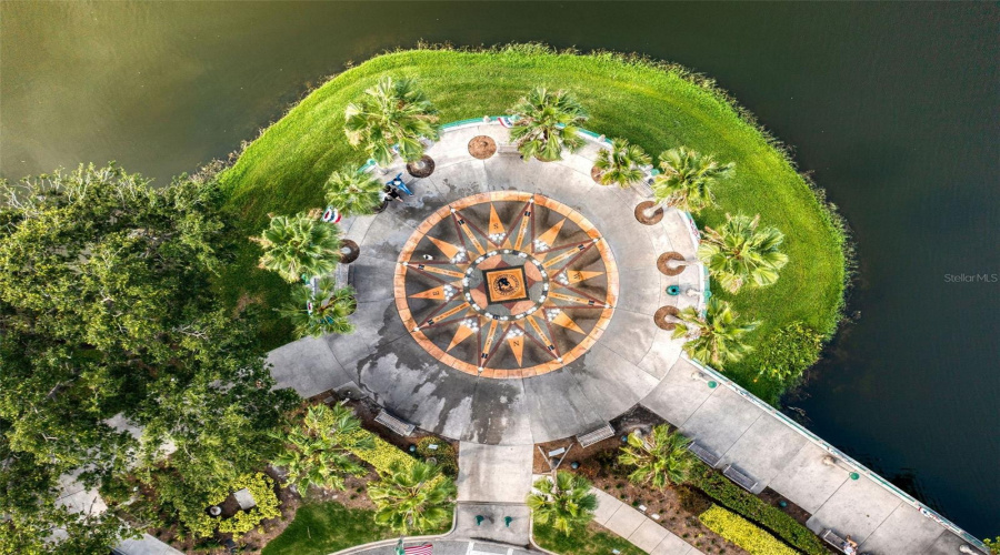 Aerial view of Downtown Water Fountain