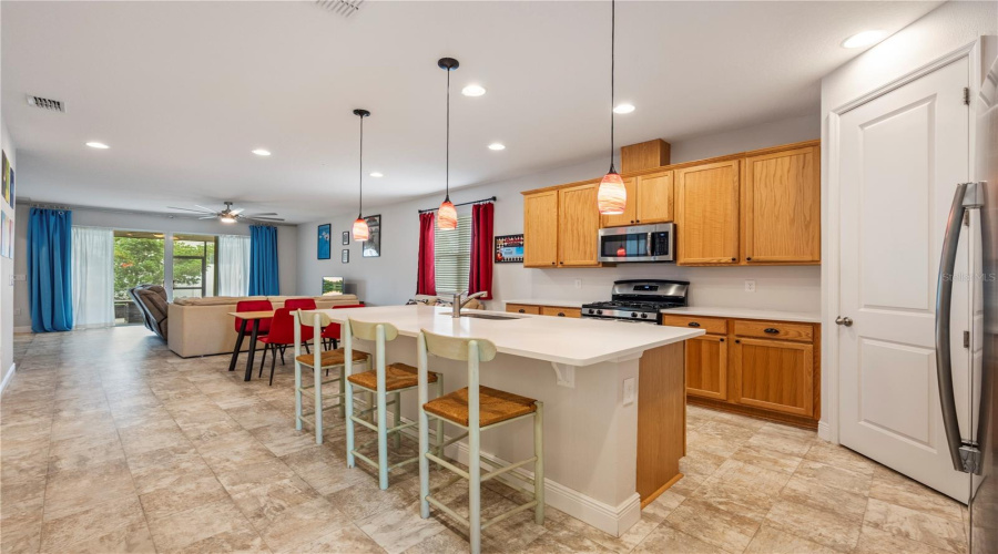 Spacious kitchen with open floor plan