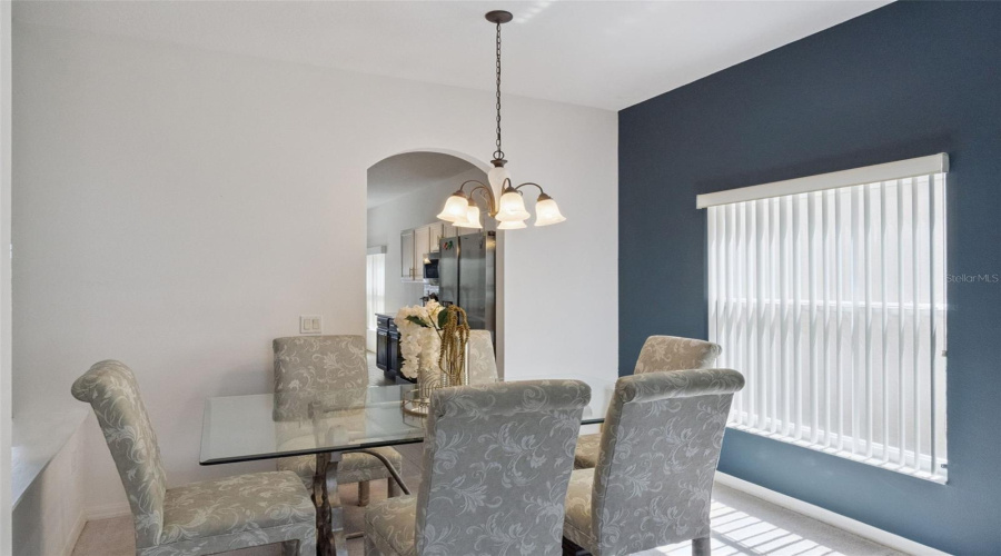 Dedicated dining space just off the kitchen