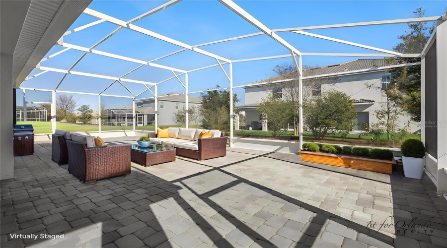 Virtually staged Patio area