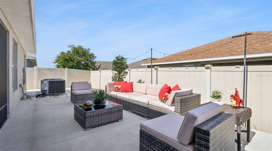 Concrete backyard