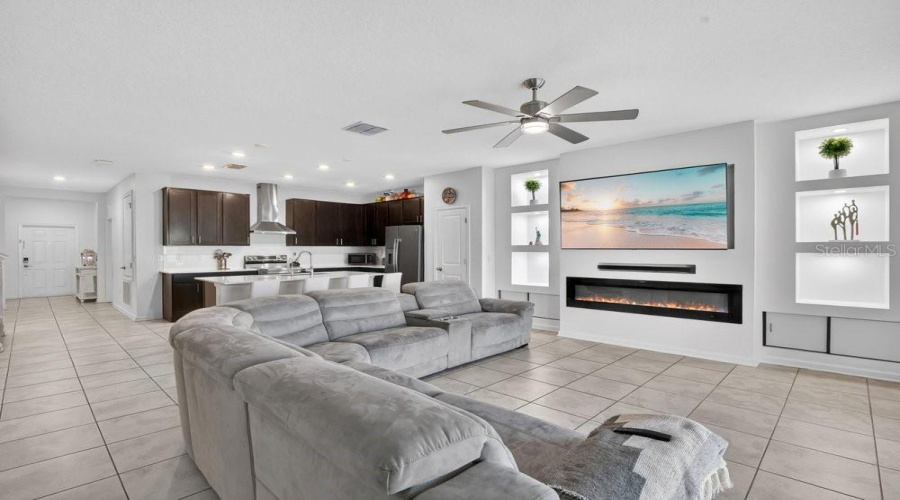 Living Area and Kitchen