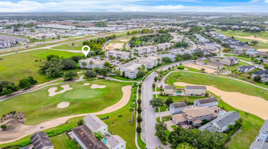Surrounded by lush green space.