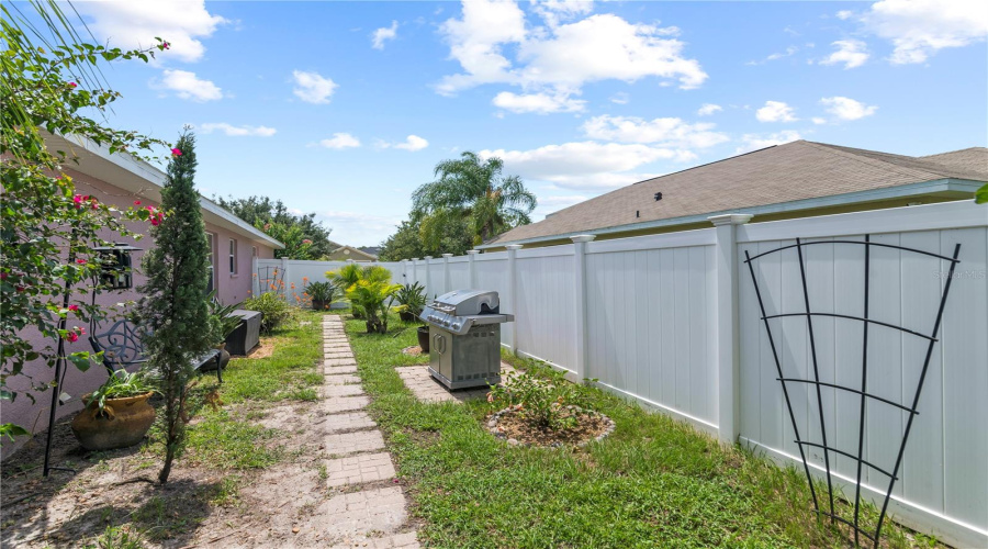 fenced backyard