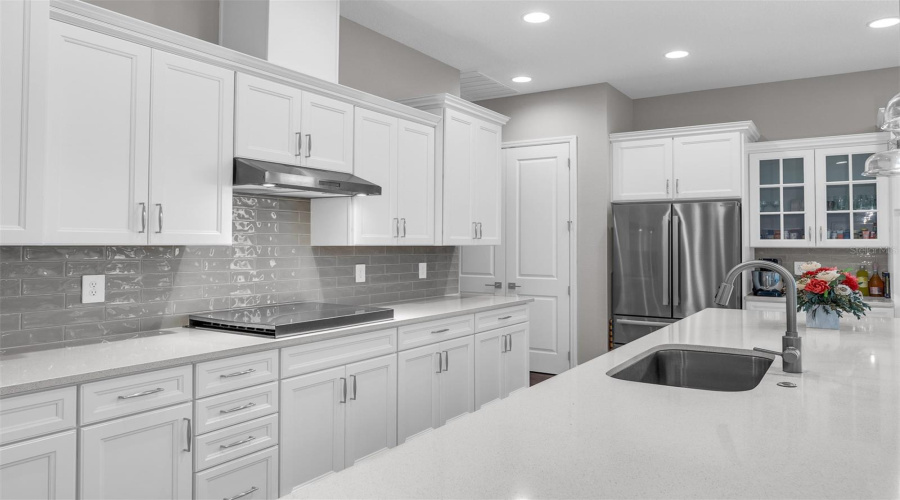 Spacious kitchen with storage