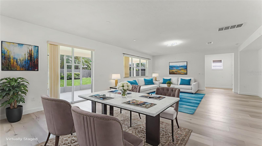 Virtually staged great room