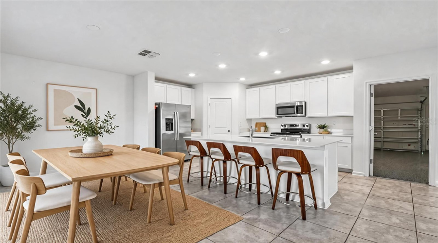 virtually staged dining area