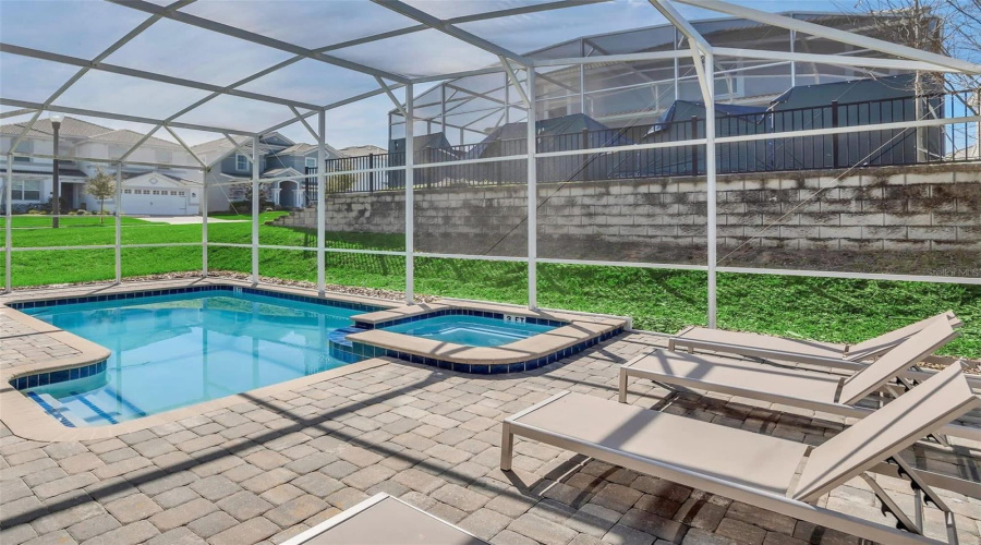 Pavered pool deck