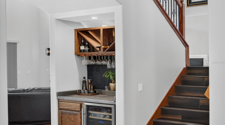 Wine fridge and station