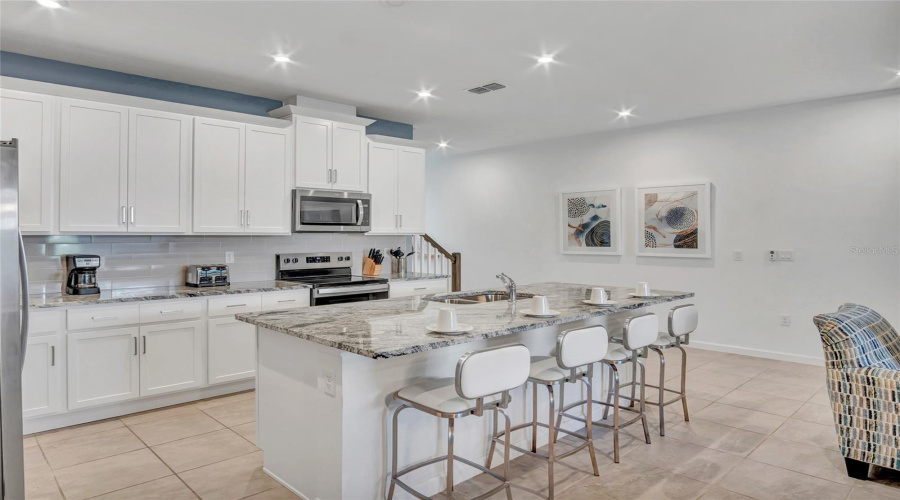 Custom cabinetry with ample storage