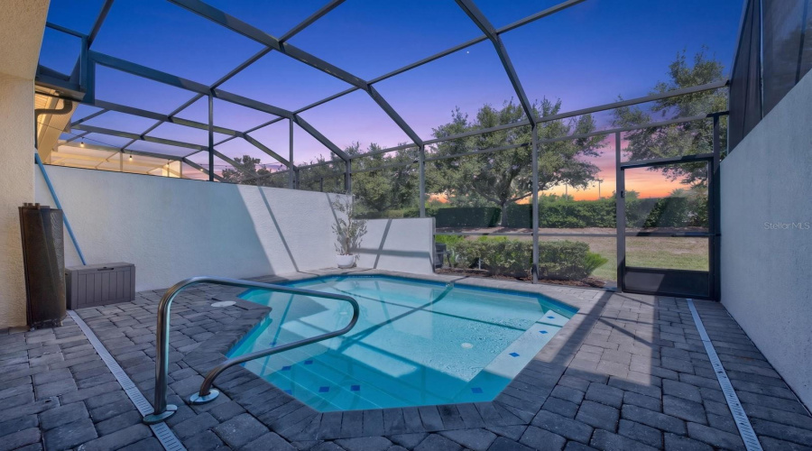 Private screened pool.
