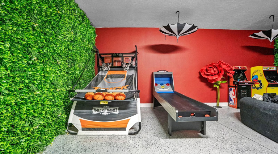 Designed for all ages, the immersive game room offers multiple entertainment options that keep the fun going long after returning from the parks.