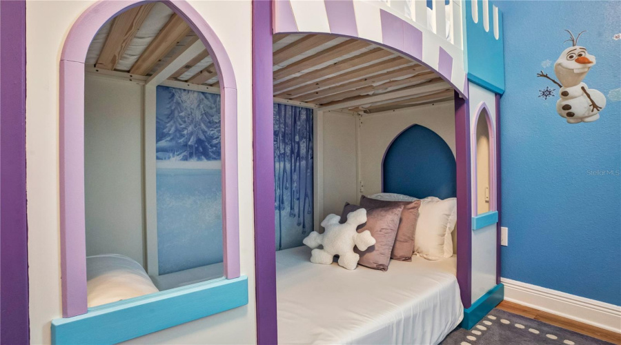 Custom castle architecture and whimsical details invite young guests into their own fairy-tale kingdom.