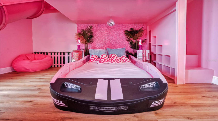 From the custom convertible bed to vibrant pink décor, every detail has been designed to immerse guests in the ultimate Barbie-inspired adventure.