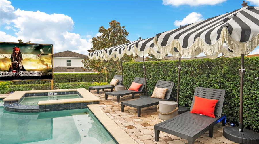 Comfortable seating surrounds the pool, creating the perfect place to relax while the next adventure unfolds.