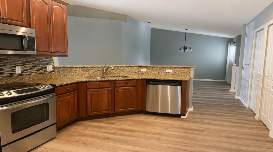 Kitchen looking toward dining area